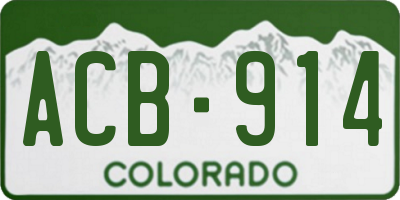 CO license plate ACB914