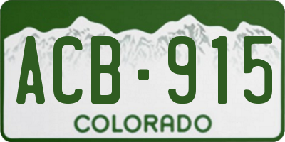 CO license plate ACB915