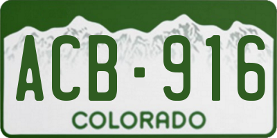 CO license plate ACB916