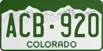 CO license plate ACB920