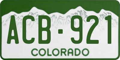 CO license plate ACB921