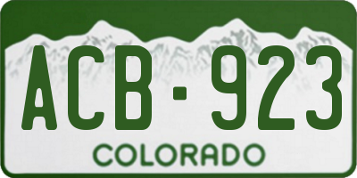 CO license plate ACB923