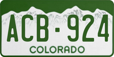 CO license plate ACB924