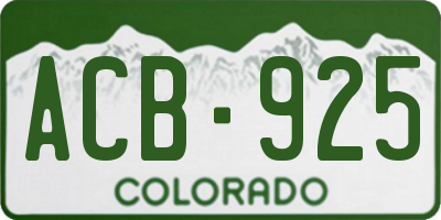CO license plate ACB925