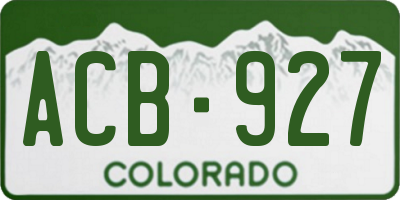 CO license plate ACB927