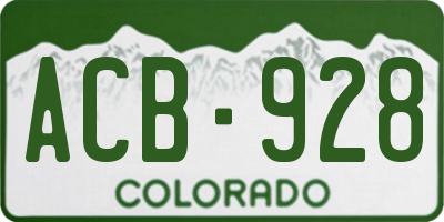 CO license plate ACB928