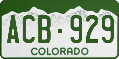 CO license plate ACB929