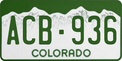 CO license plate ACB936