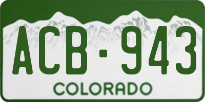 CO license plate ACB943