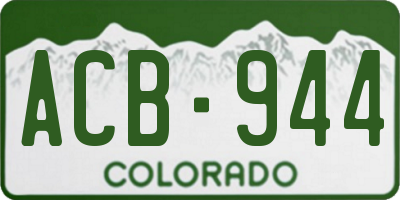 CO license plate ACB944