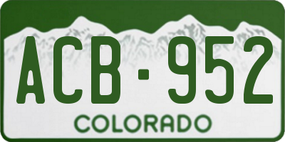 CO license plate ACB952