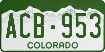 CO license plate ACB953
