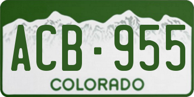 CO license plate ACB955
