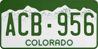 CO license plate ACB956