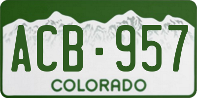 CO license plate ACB957