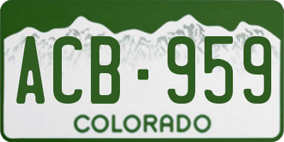 CO license plate ACB959
