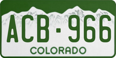 CO license plate ACB966