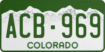 CO license plate ACB969