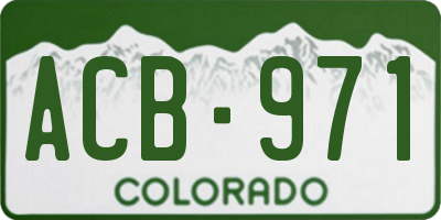 CO license plate ACB971