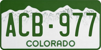 CO license plate ACB977