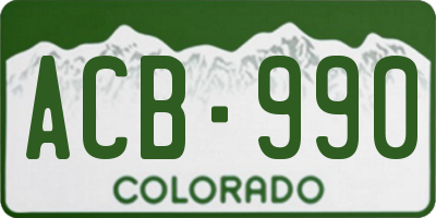 CO license plate ACB990