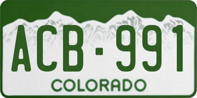 CO license plate ACB991