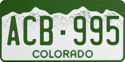 CO license plate ACB995