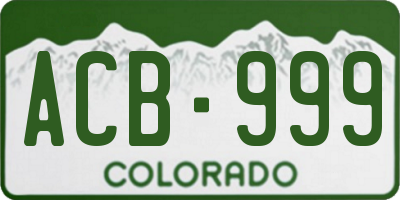 CO license plate ACB999