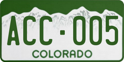 CO license plate ACC005