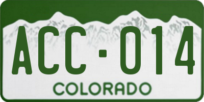 CO license plate ACC014
