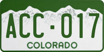 CO license plate ACC017