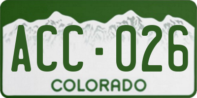CO license plate ACC026