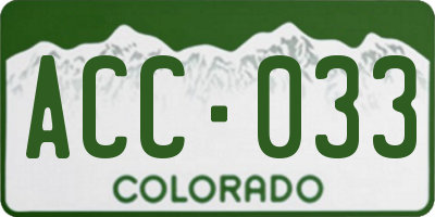 CO license plate ACC033