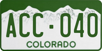 CO license plate ACC040