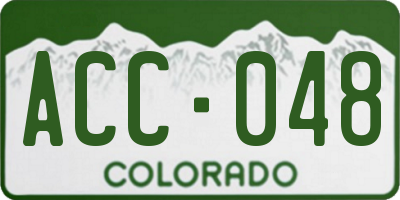 CO license plate ACC048