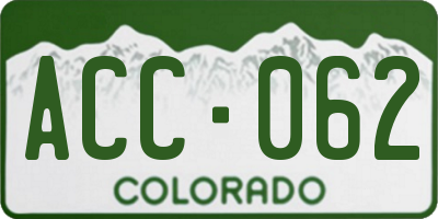 CO license plate ACC062