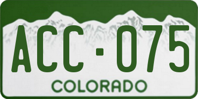 CO license plate ACC075