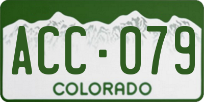 CO license plate ACC079