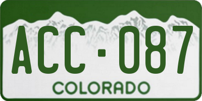CO license plate ACC087