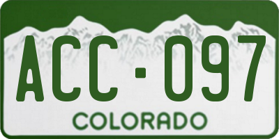CO license plate ACC097