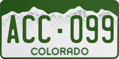 CO license plate ACC099