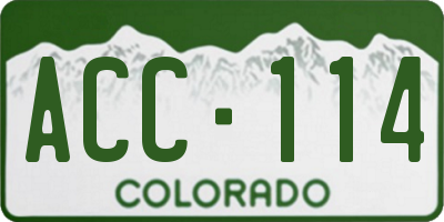 CO license plate ACC114