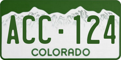 CO license plate ACC124