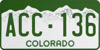CO license plate ACC136