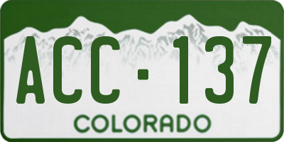 CO license plate ACC137