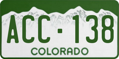 CO license plate ACC138