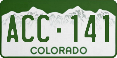 CO license plate ACC141