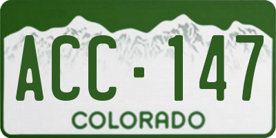 CO license plate ACC147