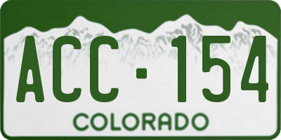 CO license plate ACC154