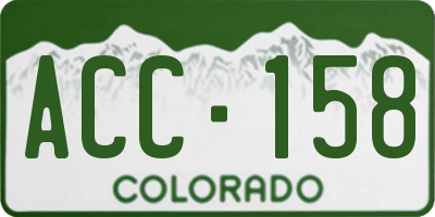 CO license plate ACC158